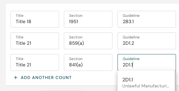 Add counts form